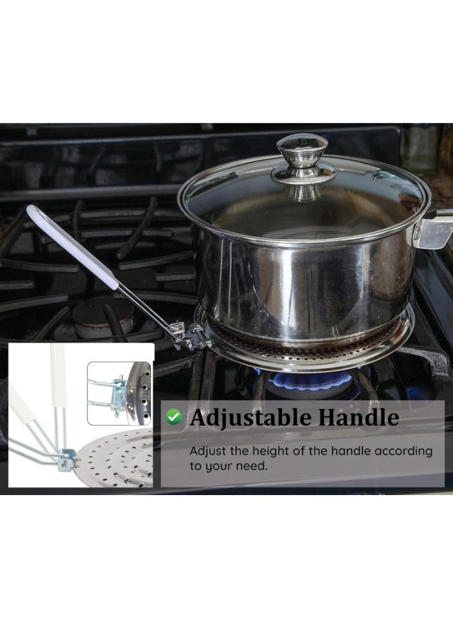 اسرلي وايت موردلي موزع حرارة، مخفض، واقي من اللهب، صفيحة تسخين، موزع حرارة من الفولاذ المقاوم للصدأ لمواقد الغاز والكهرباء، صفيحة تسخين، واقي من اللهب للطهي على موقد الغاز (فضي) - Image 5